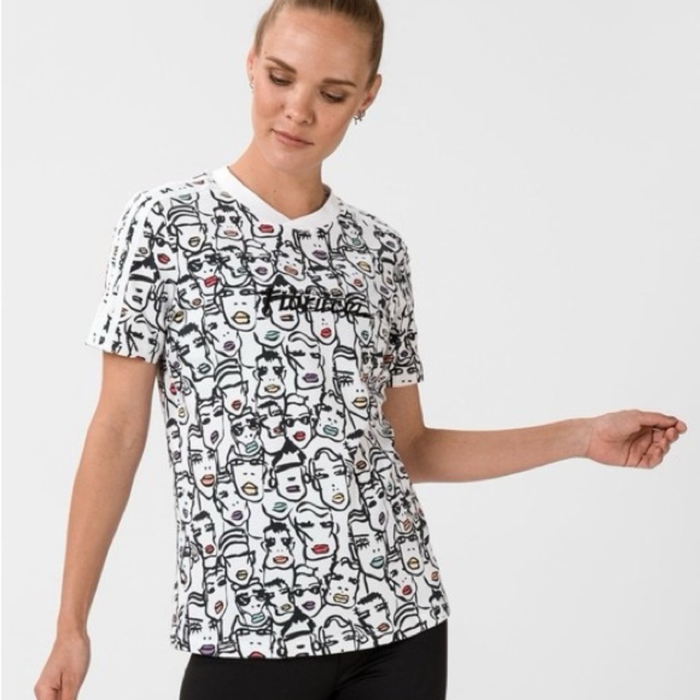 Adidas Originals x Fiorucci collab pop art faces T shirt - Picture 2 of 7